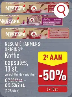 ALDI Nescafé farmers origins koffie capsules aanbieding