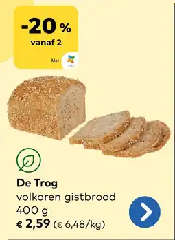Bio Planet De Trog volkoren gistbrood aanbieding