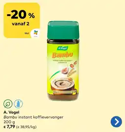 Bio Planet A. Vogel Bambu instant koffievervanger aanbieding