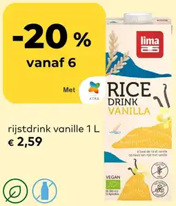 Bio Planet Lima rijstdrink vanille aanbieding