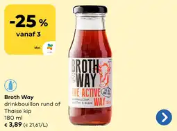 Bio Planet Broth Way drinkbouillon rund of Thaise kip aanbieding