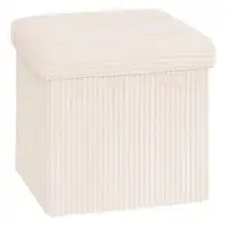 Electro Depot Opvouwbare poef - 38x38 cm - Fluweel Ecru aanbieding