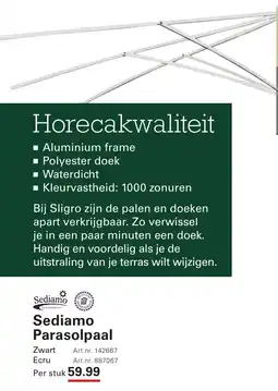 Sligro Sediamo Parasolpaal aanbieding