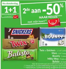 Intermarché Twix of Snickers , Mars , Bounty , Milky Way of Balisto aanbieding