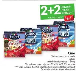 Intermarché Cirio tomatensaus voor pasta aanbieding