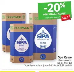 Intermarché Spa Reine Mineraalwater aanbieding