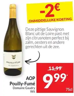 Intermarché AOP Pouilly-Fumé Domaine Gaudry Wit aanbieding