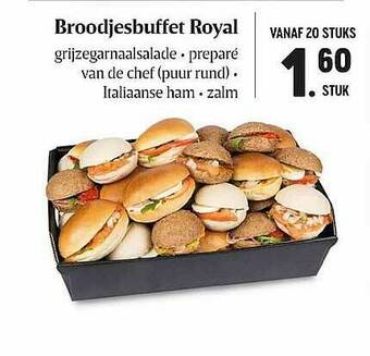 Buurtslagers Broodjesbuffet Royal aanbieding