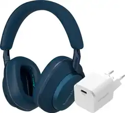 Coolblue Bowers & Wilkins Px7 S2e Blauw + BlueBuilt Power Delivery Oplader met Usb C Poort 20W Wit aanbieding
