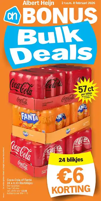 Coca-Cola of Fanta 24 x 0.33 literblikjes