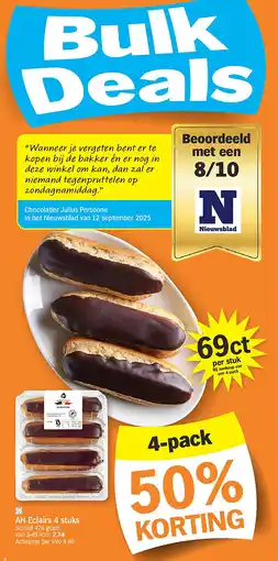 Albert Heijn AH Eclairs 4 stuks aanbieding