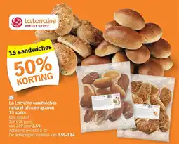 Albert Heijn La Lorraine sandwiches naturel of meergranen 15 stuks aanbieding