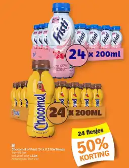 Albert Heijn Chocomel of Fristi 24 x 0.2 literflesjes aanbieding