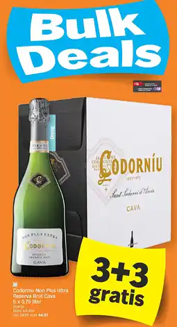 Albert Heijn Codorníu Non Plus Ultra Reserva Brut Cava 6 x 0.75 liter aanbieding