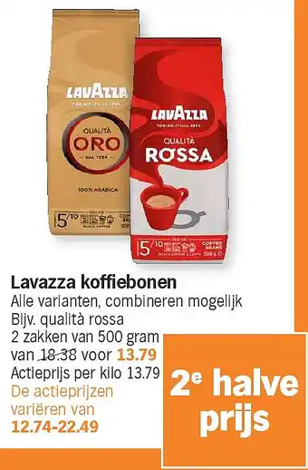 Albert Heijn Lavazza koffiebonen aanbieding