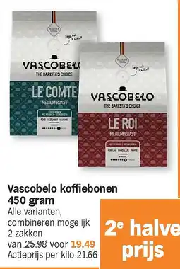 Albert Heijn Vascobelo koffiebonen 450 gram aanbieding