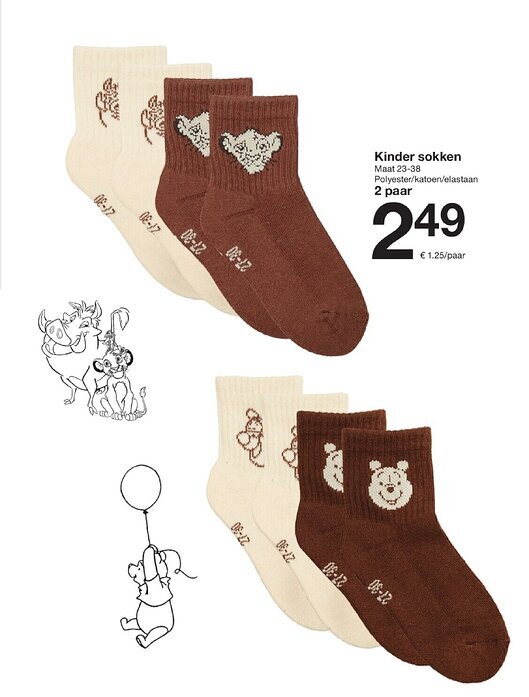 Zeeman Kinder sokken aanbieding