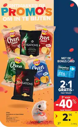 Carrefour Chips Sensations en Oven Baked Lay’s aanbieding