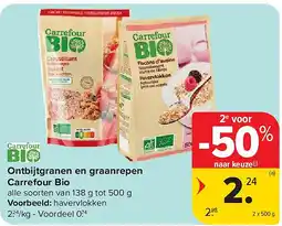 Carrefour Ontbijtgranen en graanrepen Carrefour Bio aanbieding