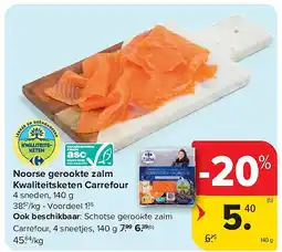 Carrefour Noorse gerookte zalm Kwaliteitsketen Carrefour aanbieding
