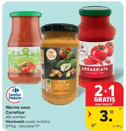 Carrefour Warme saus Carrefour aanbieding