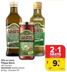 Carrefour Olie en saus Filippo Berio aanbieding