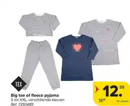 Carrefour Big tee of fl eece pyjama aanbieding