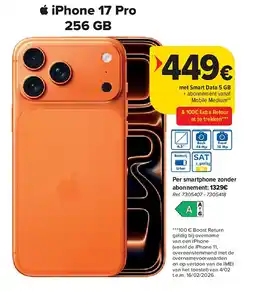 Carrefour iPhone 17 Pro 256 GB aanbieding