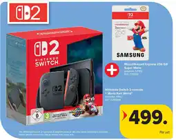 Carrefour Nintendo Switch 2-console + Mario Kart World* + MicroSD-kaart Express 256 GB Super Mario aanbieding