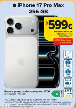 Carrefour iPhone 17 Pro Max 256 GB aanbieding