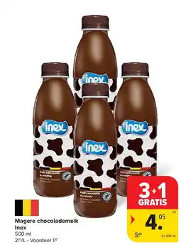 Carrefour Magere chocolademelk Inex aanbieding