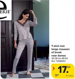 Carrefour T-shirt met lange mouwen of broek voor dames aanbieding