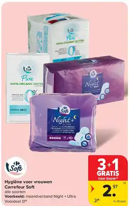 Carrefour Hygiëne voor vrouwen Carrefour Soft aanbieding