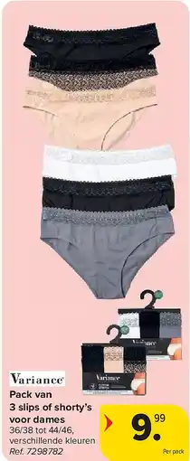 Carrefour Pack van 3 slips of shorty’s voor dames aanbieding