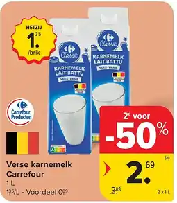 Carrefour Verse karnemelk Carrefour aanbieding