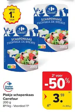 Carrefour Plakje schapenkaas Carrefour aanbieding