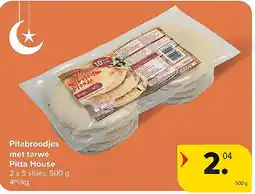 Carrefour Pitabroodjes met tarwe Pitta House aanbieding