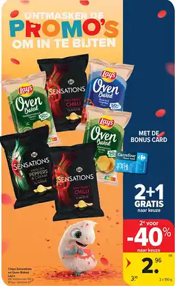 Carrefour Chips Sensations en Oven Baked Lay’s aanbieding