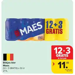 Carrefour Blikjes bier Maes aanbieding