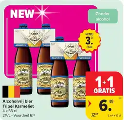 Carrefour Alcoholvrij bier Tripel Karmeliet aanbieding