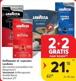 Carrefour Koffiepads of -capsules LavAzza aanbieding