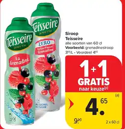 Carrefour Siroop Teisseire aanbieding