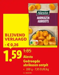 Lidl Alesto Gedroogde abrikozen ontpit aanbieding