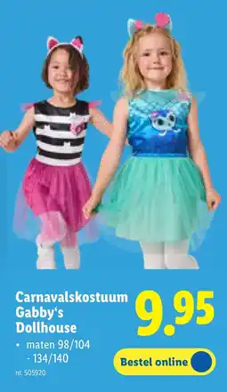 Lidl Carnavalskostuum Gabby's Dollhouse aanbieding