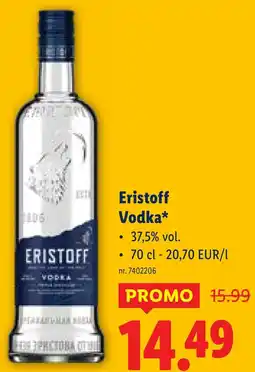 Lidl Eristoff Vodka 37.5% col aanbieding