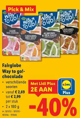Lidl Fairglobe Way to go! chocolade aanbieding