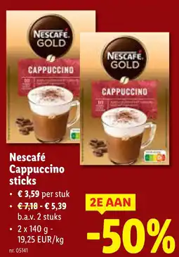 Lidl Nescafé Cappuccino sticks aanbieding
