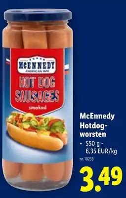 Lidl McEnnedy Hotdog worsten aanbieding