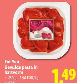 Lidl For You Gevulde pasta in hartvorm aanbieding