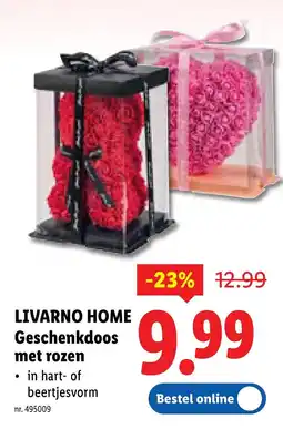 Lidl Livarno home geschenkdoos met rozen aanbieding